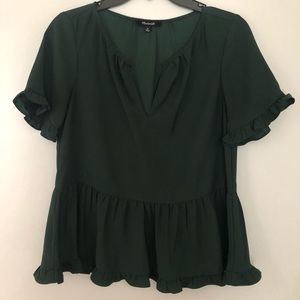 Madewell Ruffle Peplum Blouse